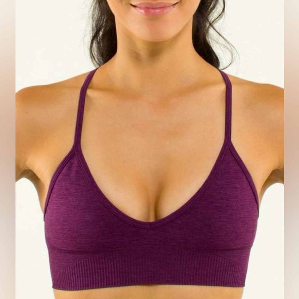 Lululemon Ebb To Street Sports Bra Size 8 purple plum